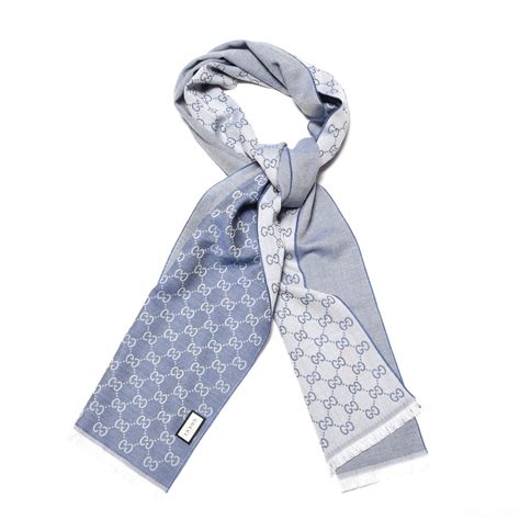 blue and white gucci scarf